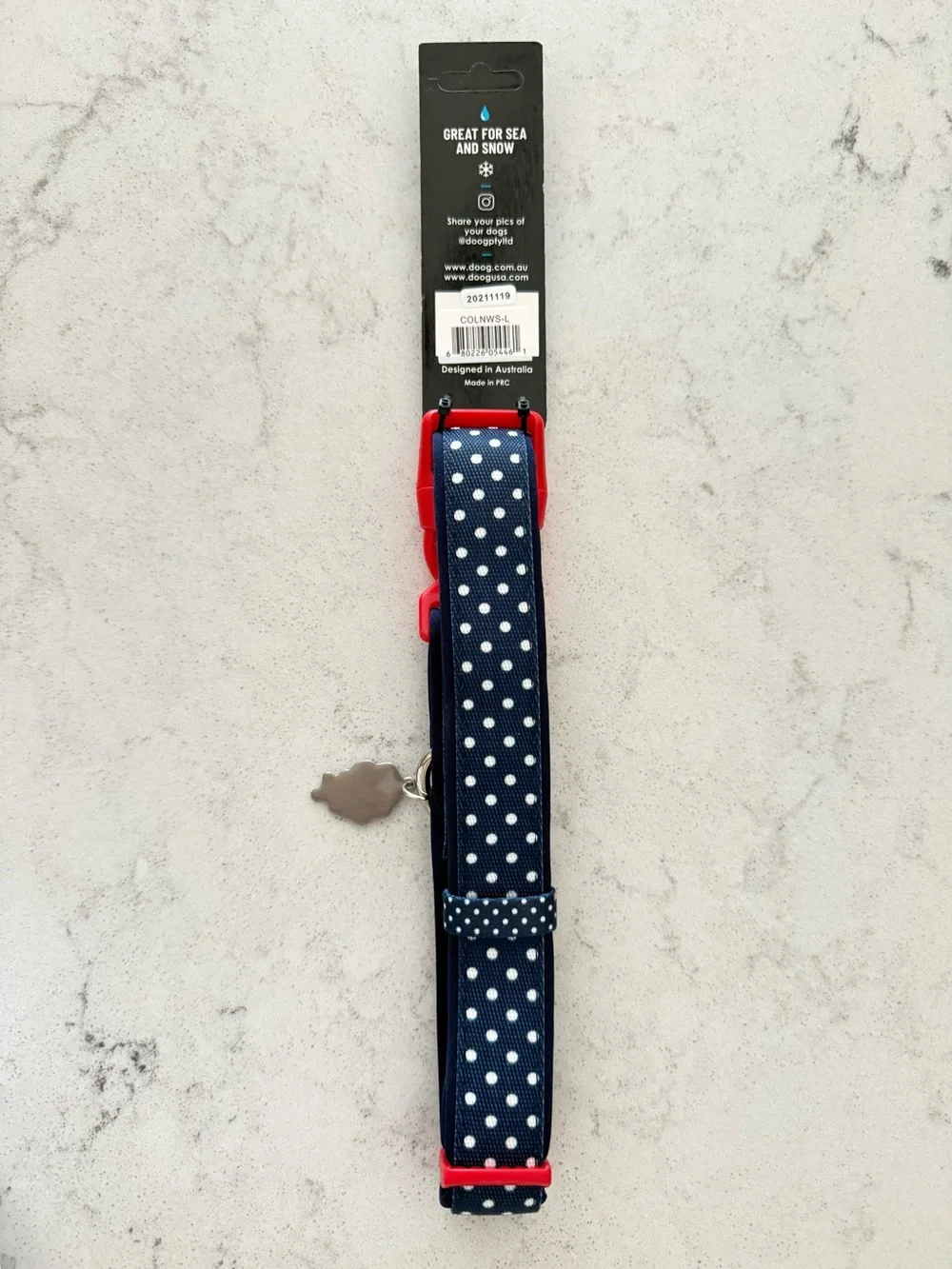 NWT-DOOG Neoprene Polka Dotted Stella Collar - Large 16”-24”